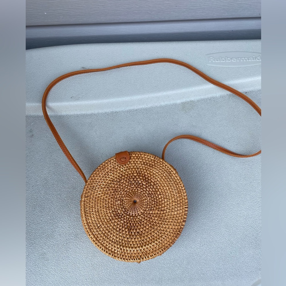 Handwoven Round Rattan Sling/Shoulder Bag